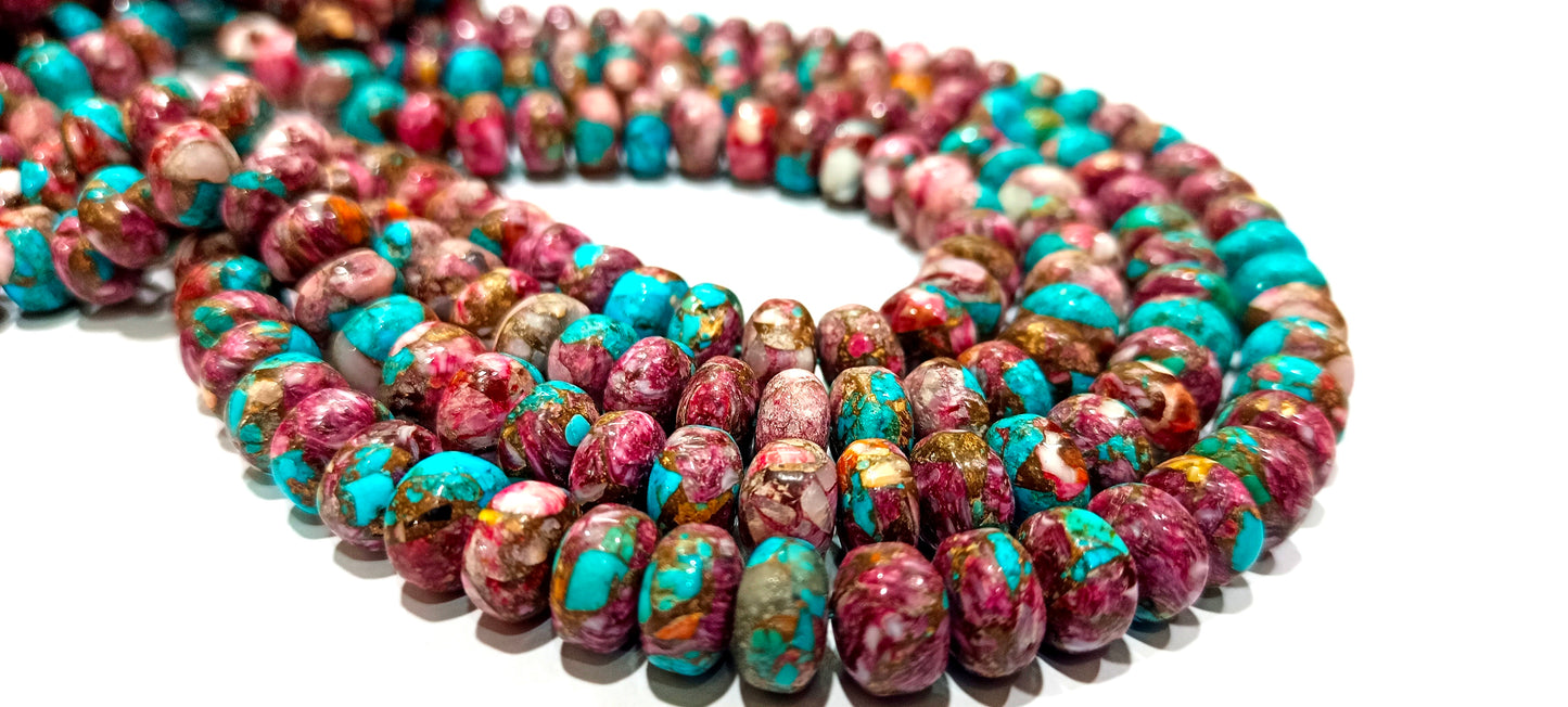 Natural Purple Dahlia Kingman Copper Turquoise Plain Smooth 8mm Beads Sold Per Strand 7 Inches