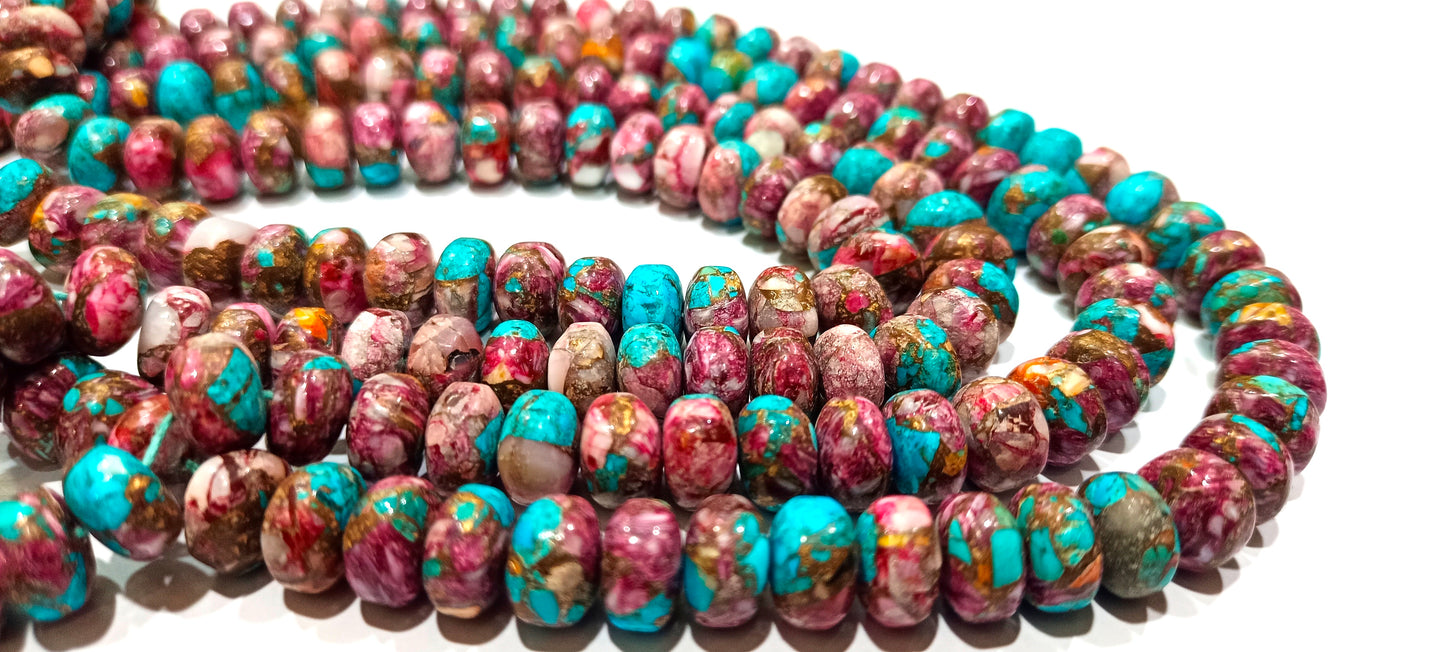 Natural Purple Dahlia Kingman Copper Turquoise Plain Smooth 8mm Beads Sold Per Strand 7 Inches