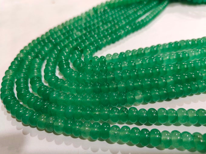 Natural Green Strawberry Quartz Rondelle Plain Smooth 8mm Beads Sold Per Strand 8 inches