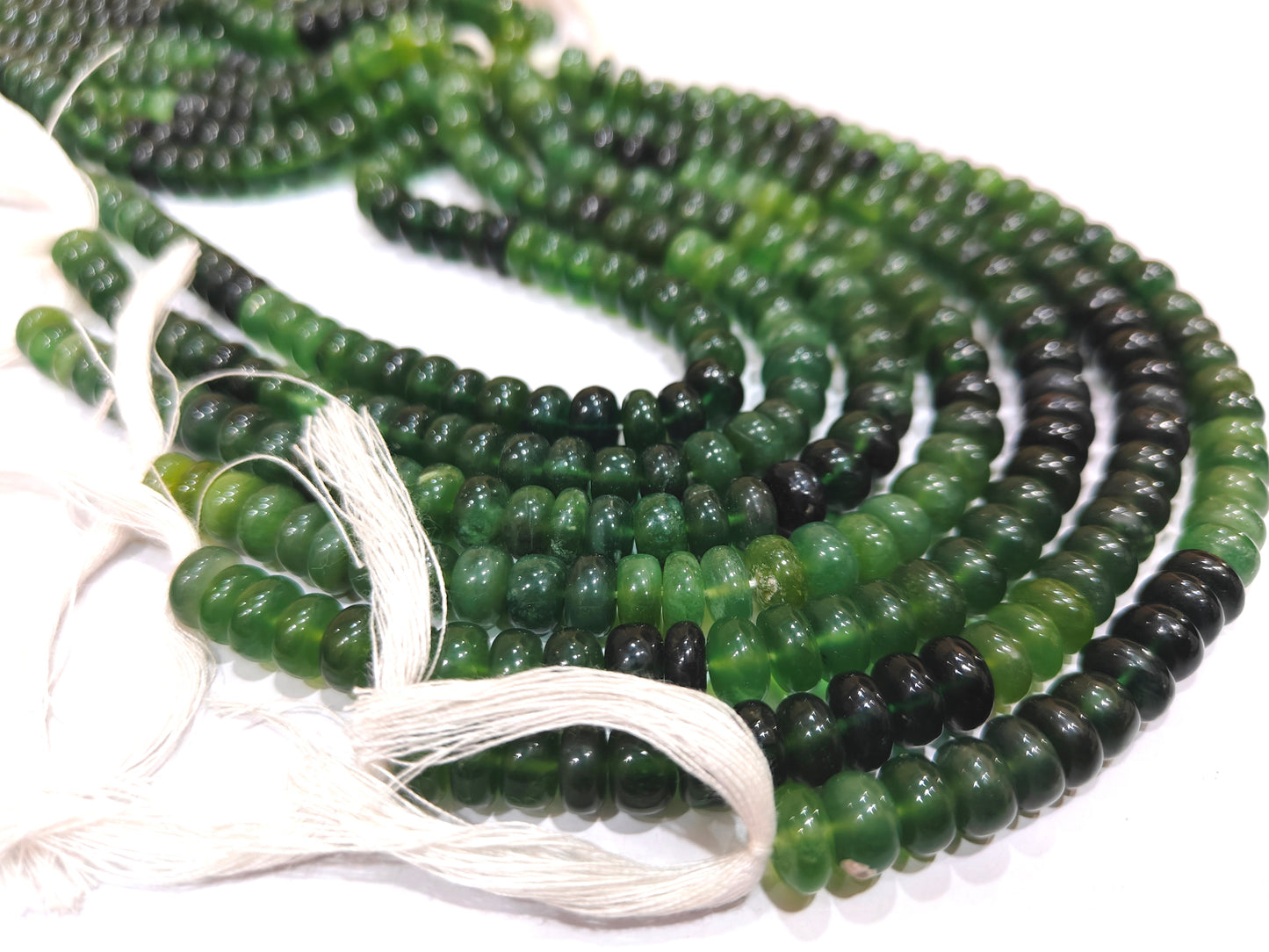 Natural Serpentine Rondelle Plain smooth 8mm Shaded Beads Sold per strand 8 inches