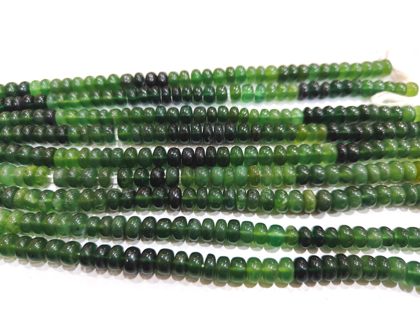 Natural Serpentine Rondelle Plain smooth 8mm Shaded Beads Sold per strand 8 inches