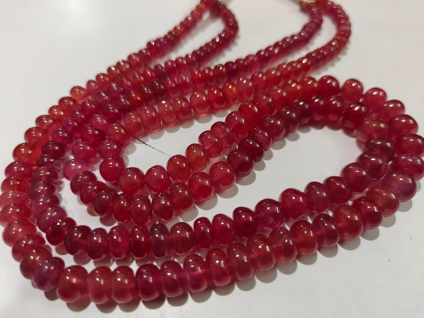 Natural Ruby Rondelle Plain Smooth Graduated 5 to 8mm Beads Sold Per Strand 8 inches long