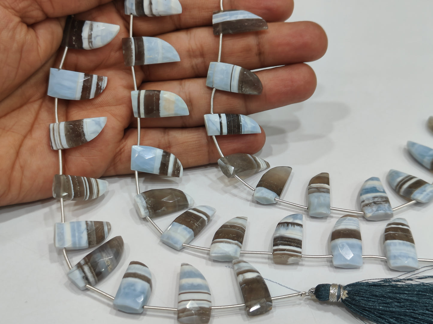 Natural Boulder Opal Knife Shape Briolette 10x21mm beads Sold Per Strand 8 Inches Long