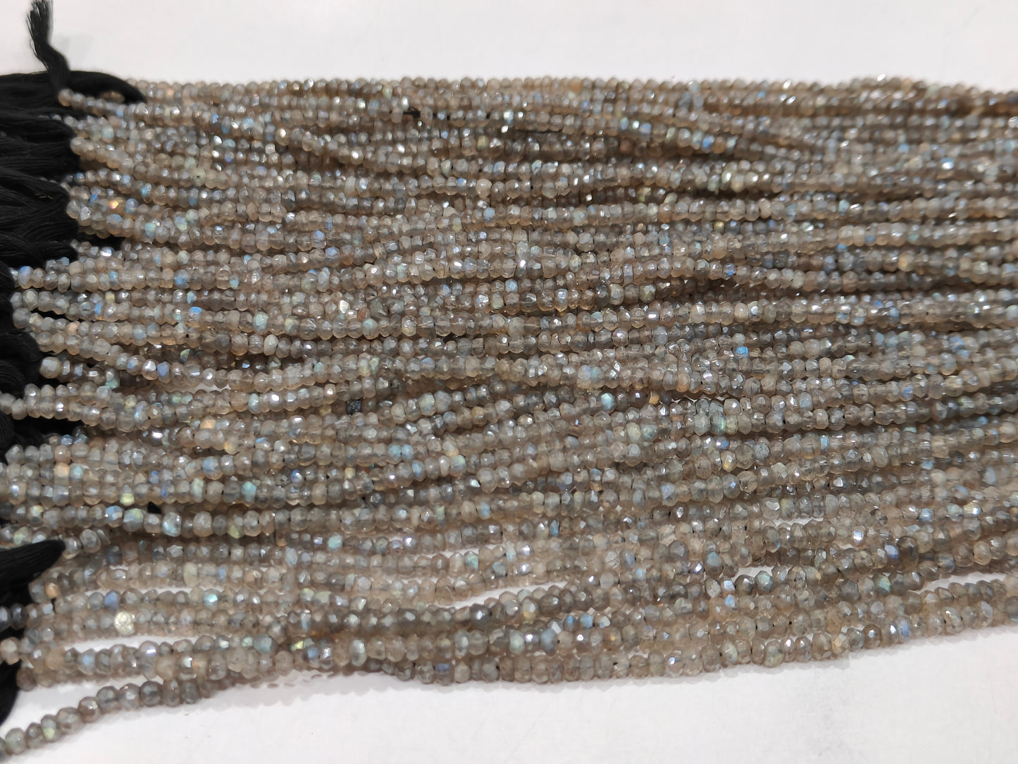 Natural Labradorite Mystic Coated Rondelle Faceted 3-4mm Beads Sold Per Strand 13 Inches Long