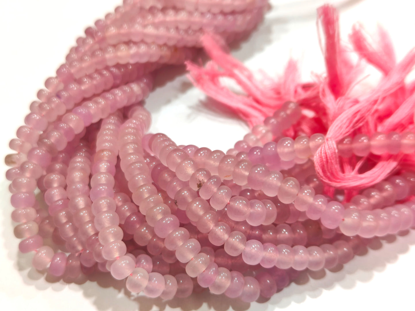 Natural Lavender Chalcedony Rondelle Plain Smooth 6mm Gemstone Beads Sold Per strand 8 Inches Long