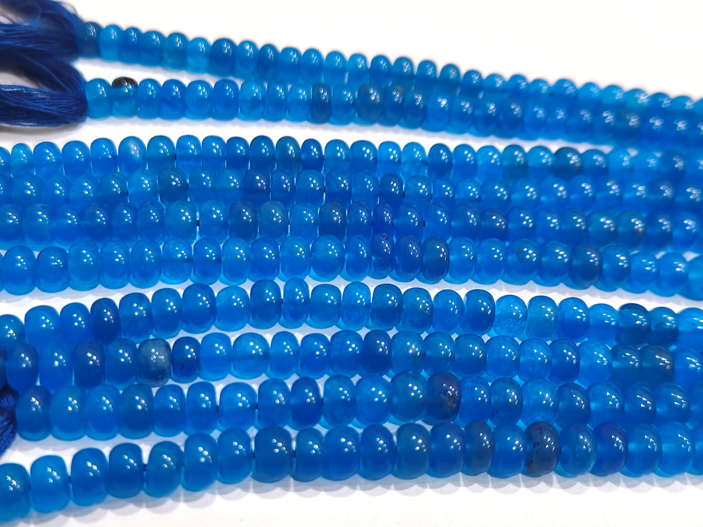 Royal Blue Quartz Rondelle Plain Smooth 6mm & 8mm Gemstone Beads Sold Per Strand 8 Inches Long