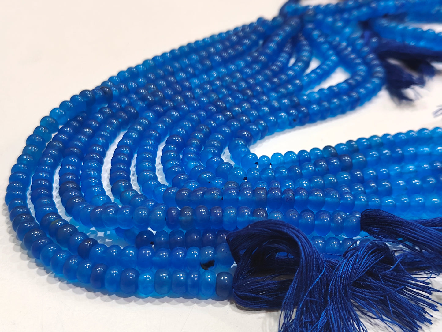 Royal Blue Quartz Rondelle Plain Smooth 6mm & 8mm Gemstone Beads Sold Per Strand 8 Inches Long