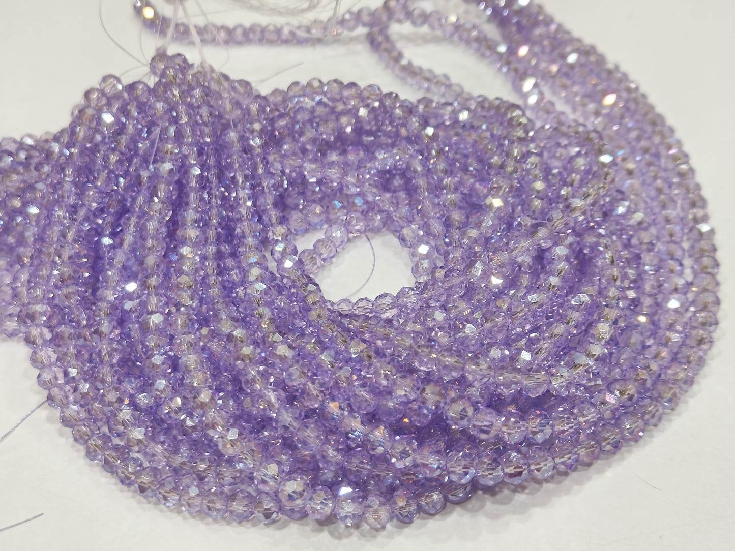 Lavender Hydro Quartz AB Mystic Coated Rondelle Faceted 6mm Beads Strand 15 inches