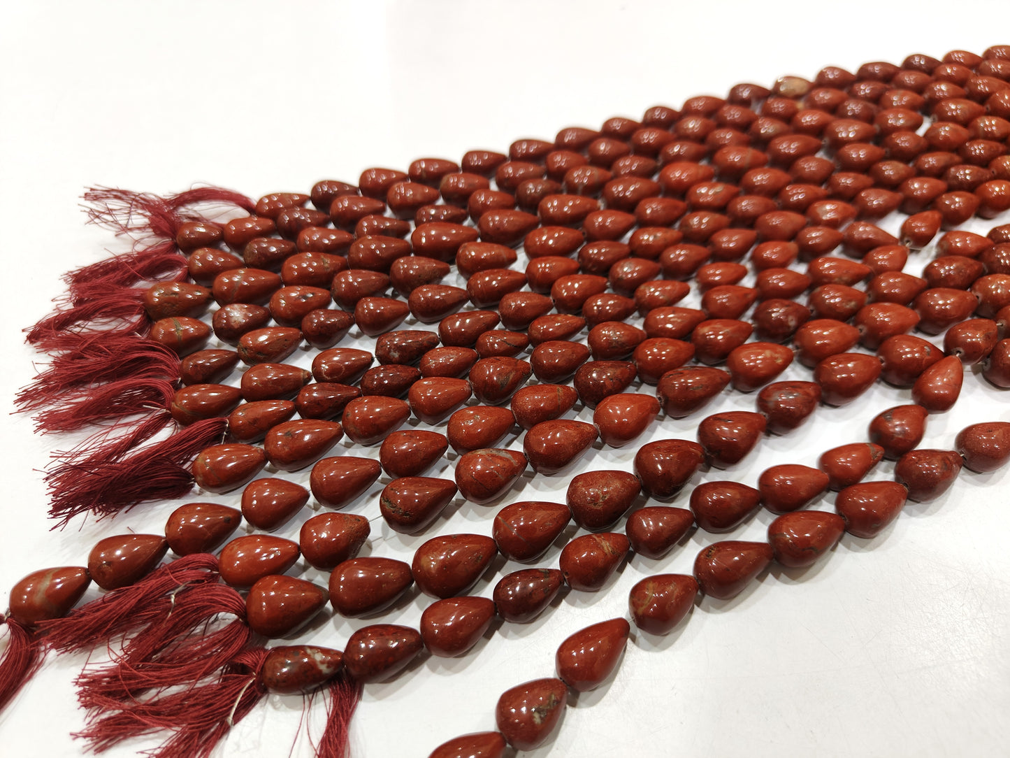 Natural Red Jasper Teardrop Plain Smooth 10x15mm Approximately Sold Per Strand 8 Inches