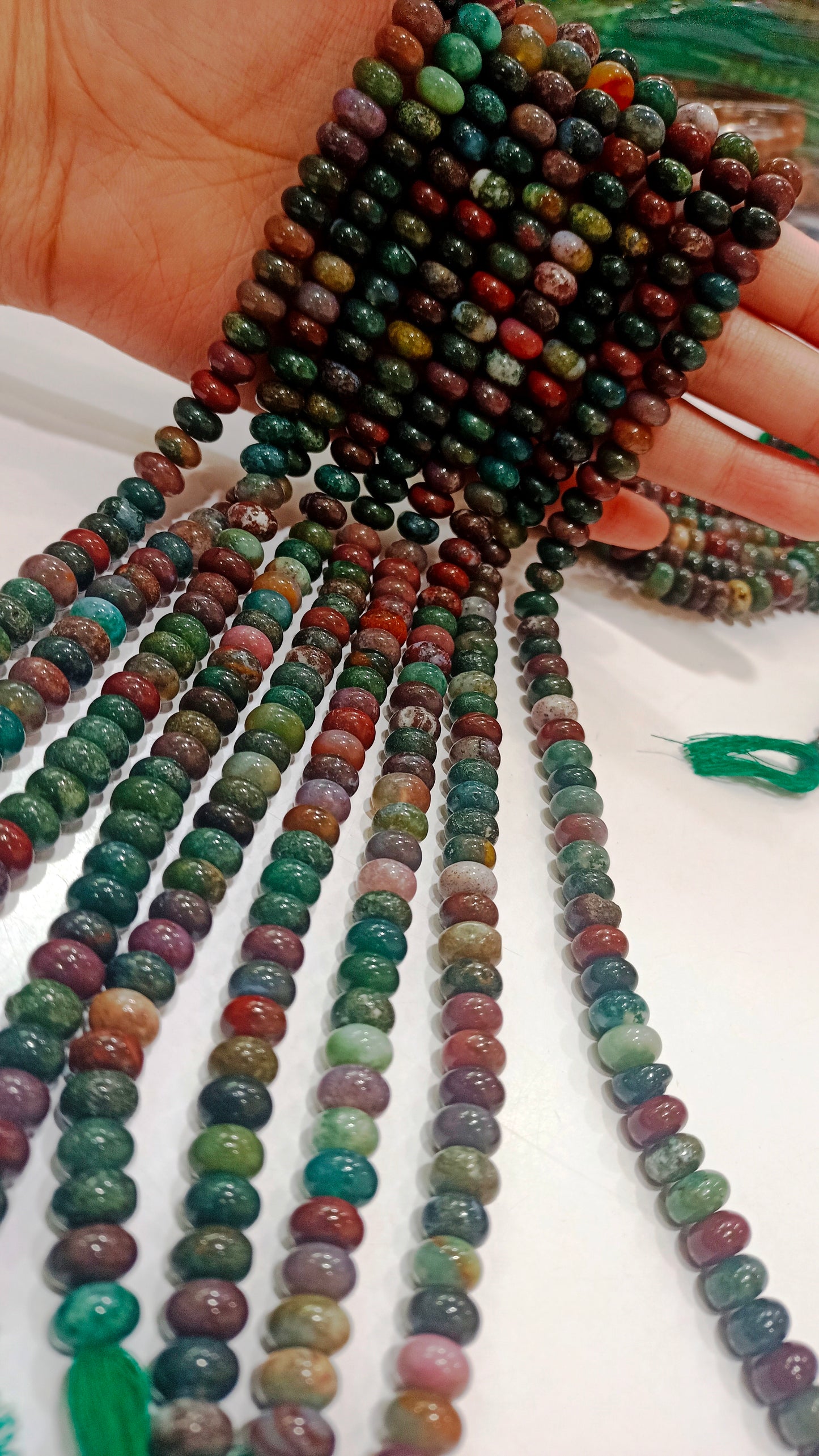 Natural Multi Color Stone Rondelle Plain Smooth 8mm Gemstone Beads Sold Per Strand 8 Inches