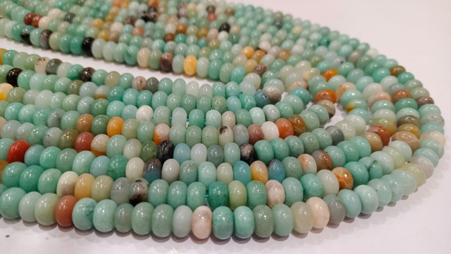 Natural Peruvian Opal Rondelle plain smooth 8mm Beads Gemstone Beads Sold Per strand 8 inches