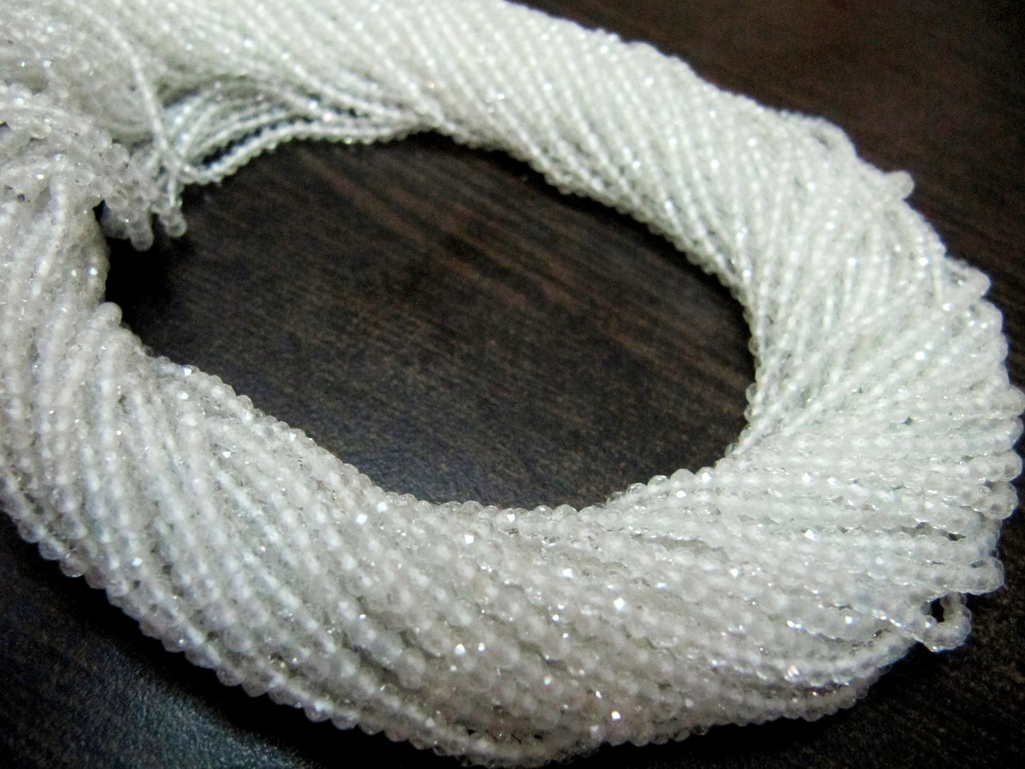 Natural White Topaz 2mm Rondelle Faceted Gemstone Beads Strand 13 inches long High Quality Wholesale Prices