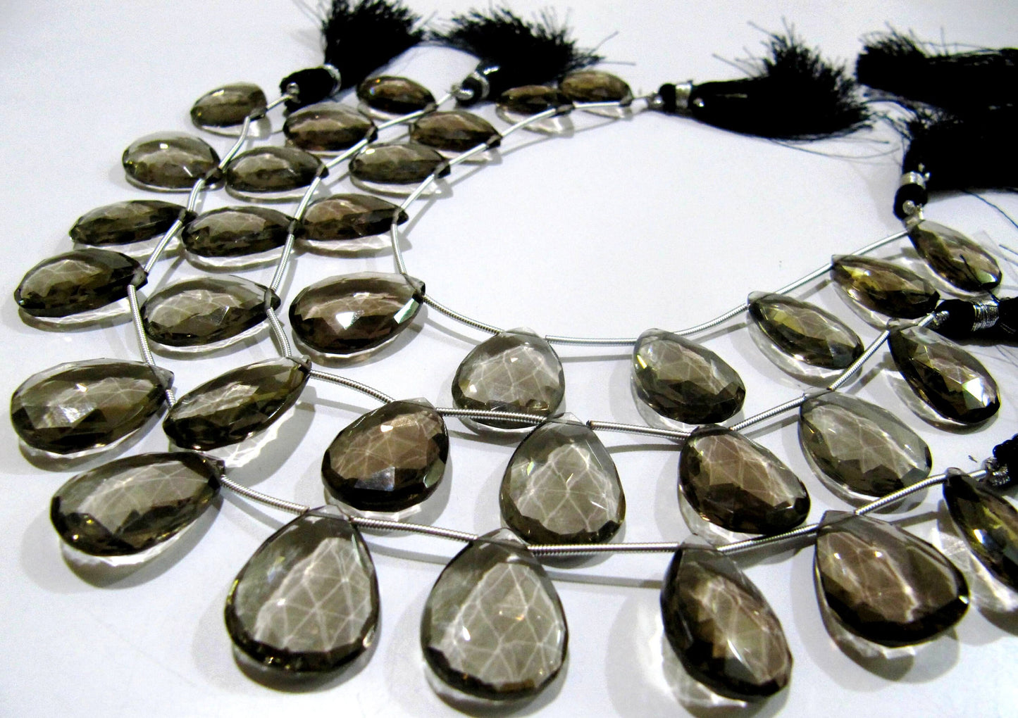 Natural Smoky Quartz Pear shape Briolette Faceted Beads 15x20 mm best Quality Beads Strand 8 inches Long Jewelry making top gemstone beads