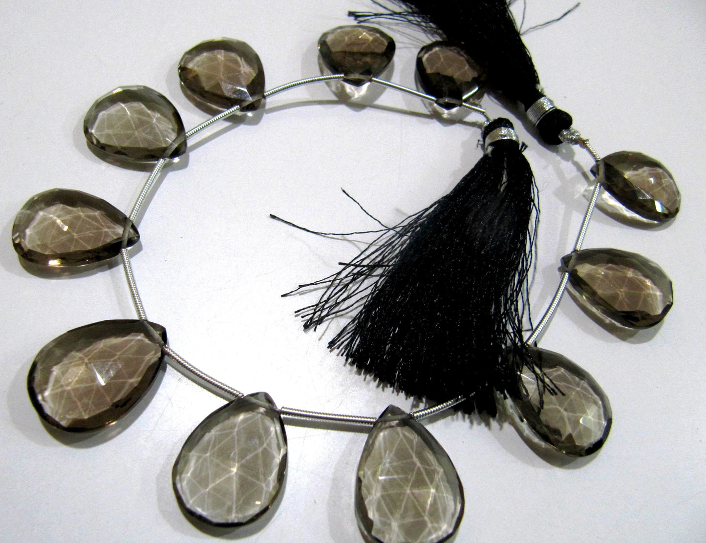 Natural Smoky Quartz Pear shape Briolette Faceted Beads 15x20 mm best Quality Beads Strand 8 inches Long Jewelry making top gemstone beads