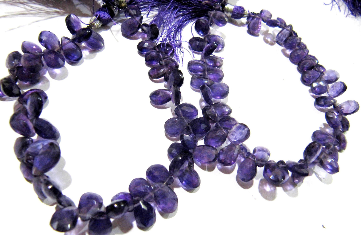 Natural Amethyst Pear Shape 6x9mm Briolette Faceted Beads Strand 8 inches long Wholesale Prices top quality Purple gemstone Beads