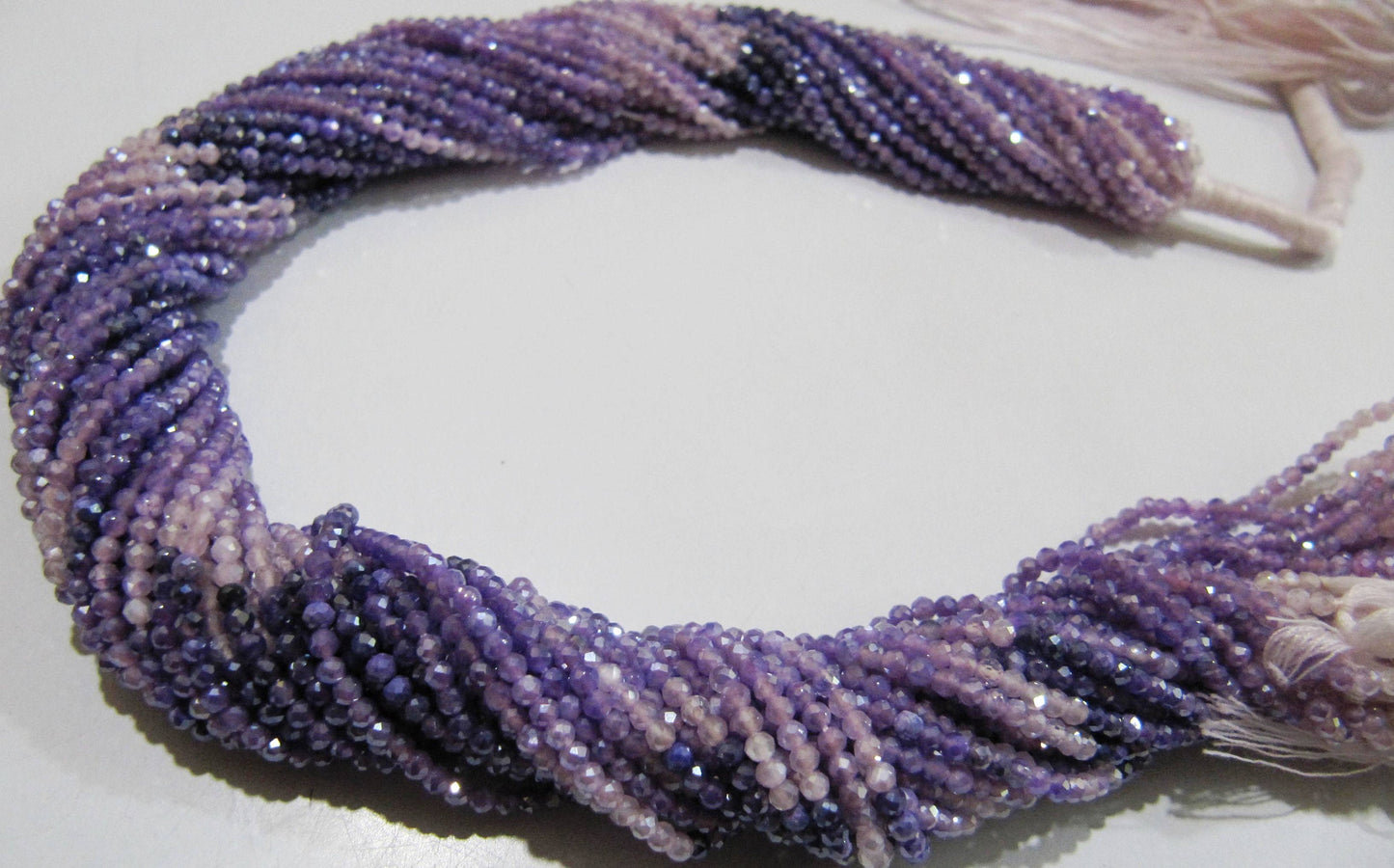 Natural Purple Moonstone Silver AB Mystic Coated Rondelle Faceted Beads 2.5mm Strand 13 inch long Top Quality Shaded Beads Wholesale prices