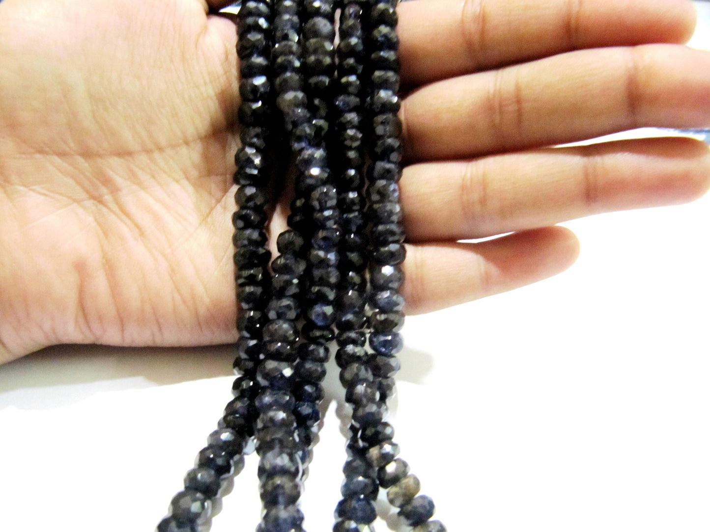 Natural Iolite Rondelle Faceted 7-8mm Gemstone beads Strand 10 inches long High Quality Beads Wholesale prices jewelry making gemstone
