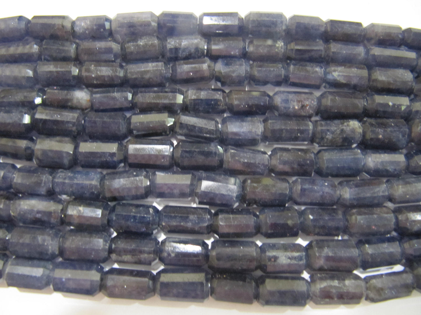 Natural Iolite Tube light shape Nugget tumbled Size 8x12mm to 9x14mm Gemstone Beads Strand 10 inch long High Quality Wholesale Prices