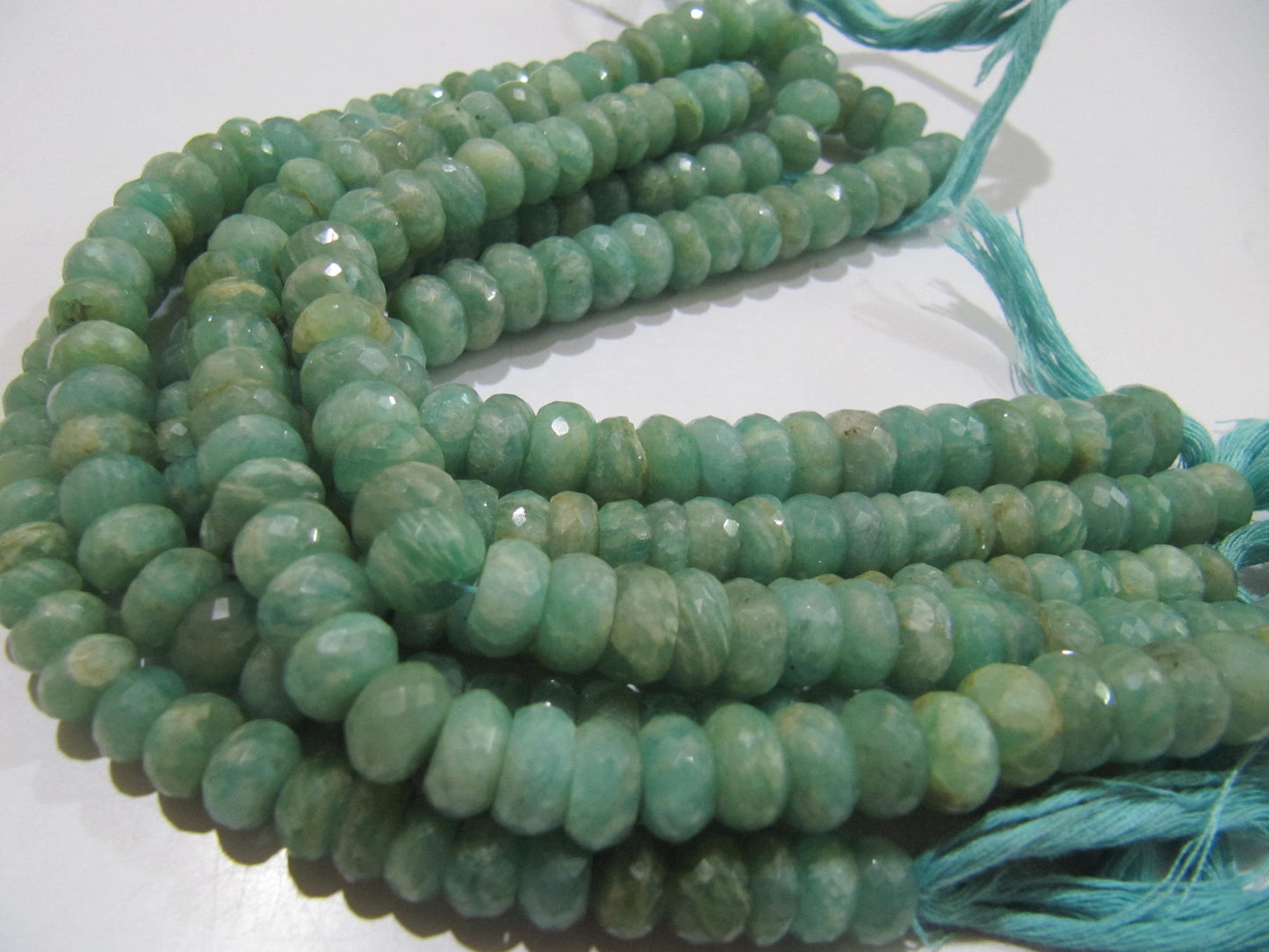 Natural Amazonite Rondelle Faceted 7 to 10 mm Gemstone Beads Strand 8 inch long High Quality Wholesale Prices Jewelry making gemstone beads