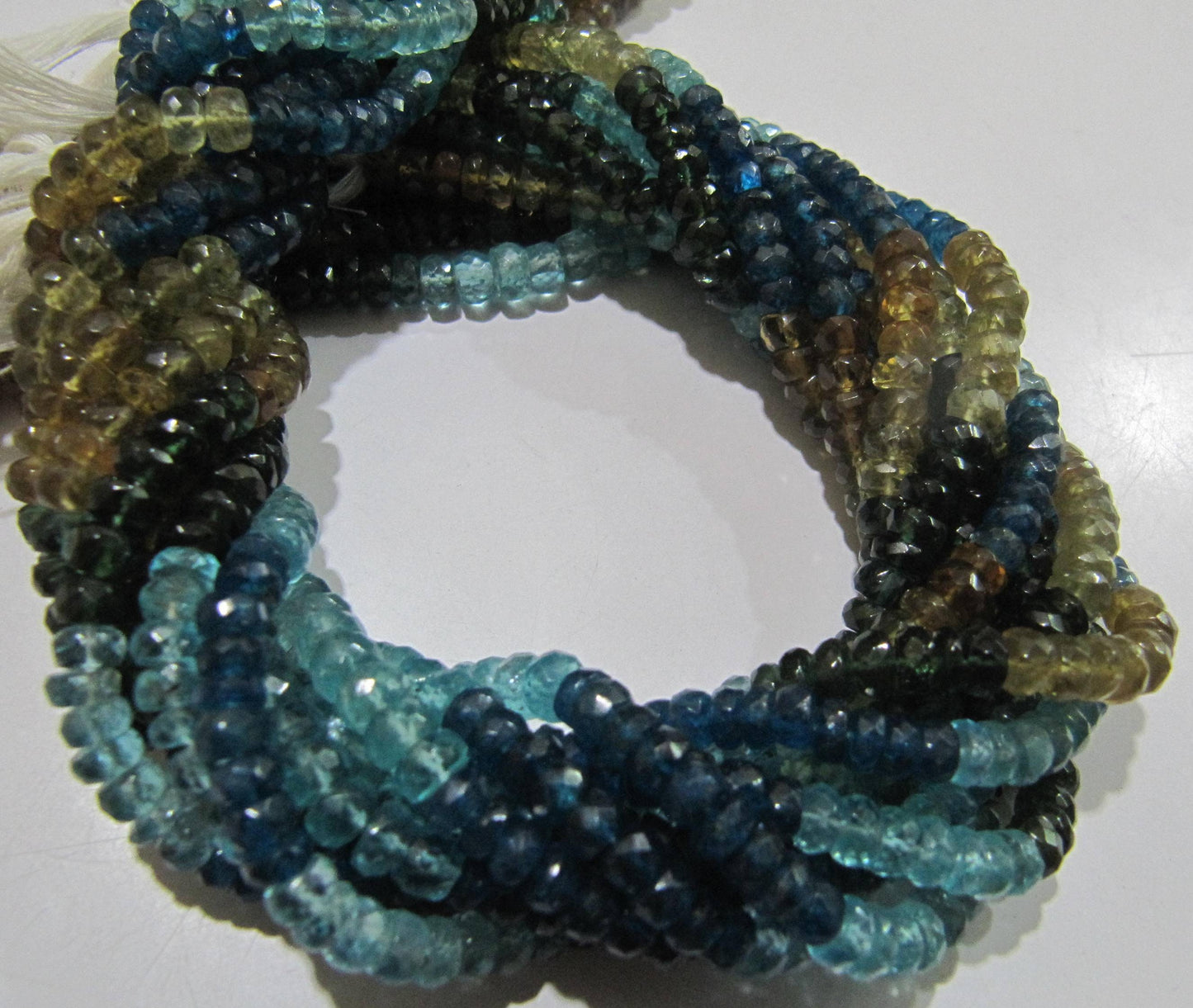 Natural Multi Apatite Rondelle Faceted 4-6mm Beads Strand 14 inches long Best Quality Beads Wholesale prices jewelry making gemstone beads