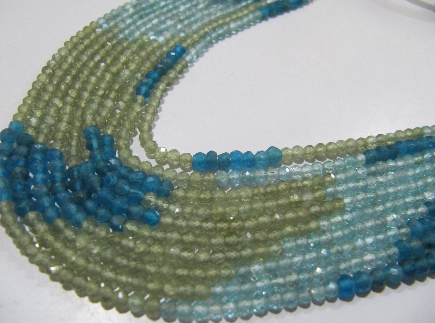Natural Multi Apatite Rondelle Faceted 3mm Beads Strand 13 inches long Best Quality Beads Wholesale prices jewelry making gemstone beads