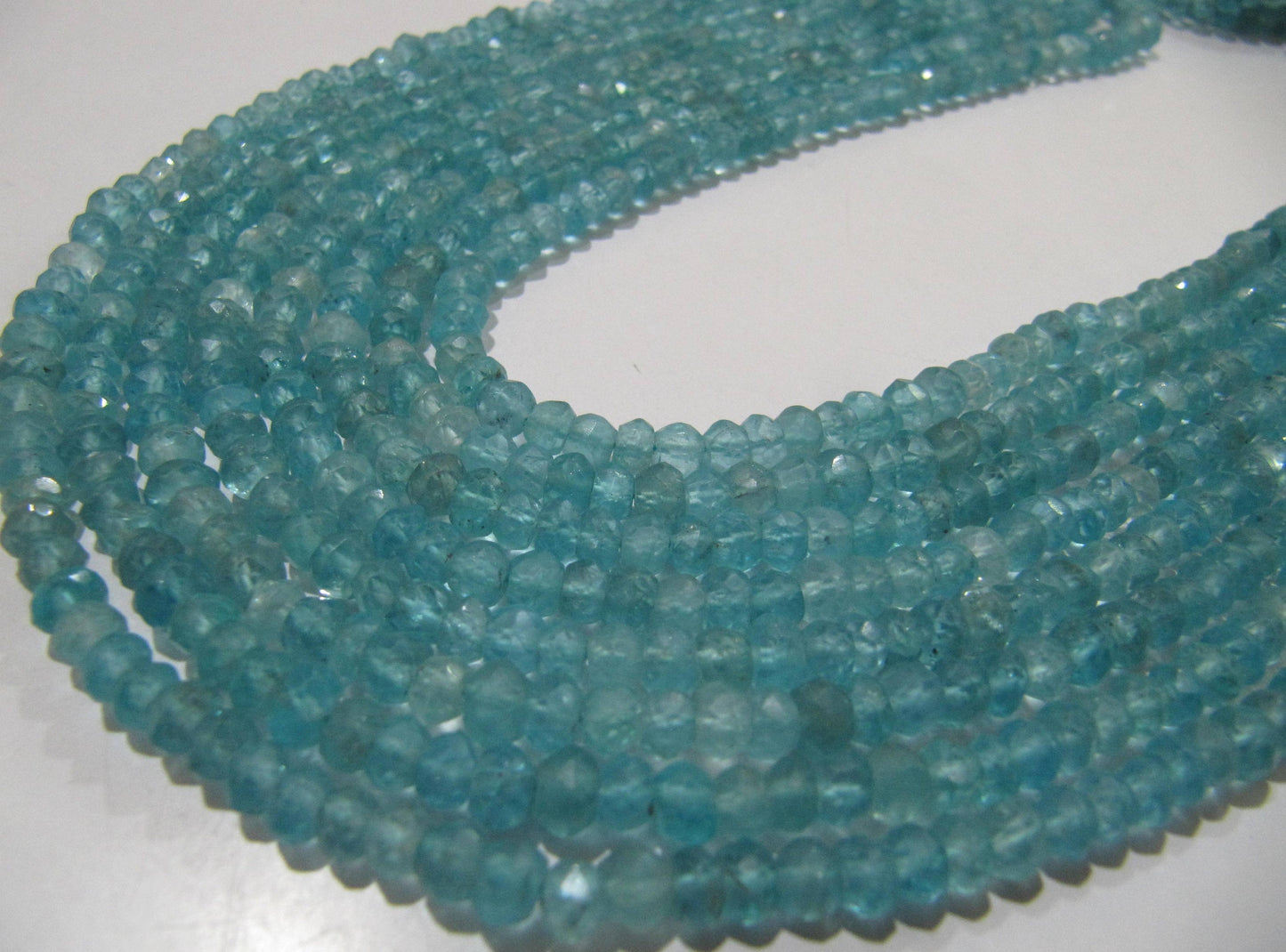 Natural Sky Blue Apatite Rondelle Faceted 5 mm Beads Strand 13 inches long Best Quality Wholesale prices jewelry making gemstone beads