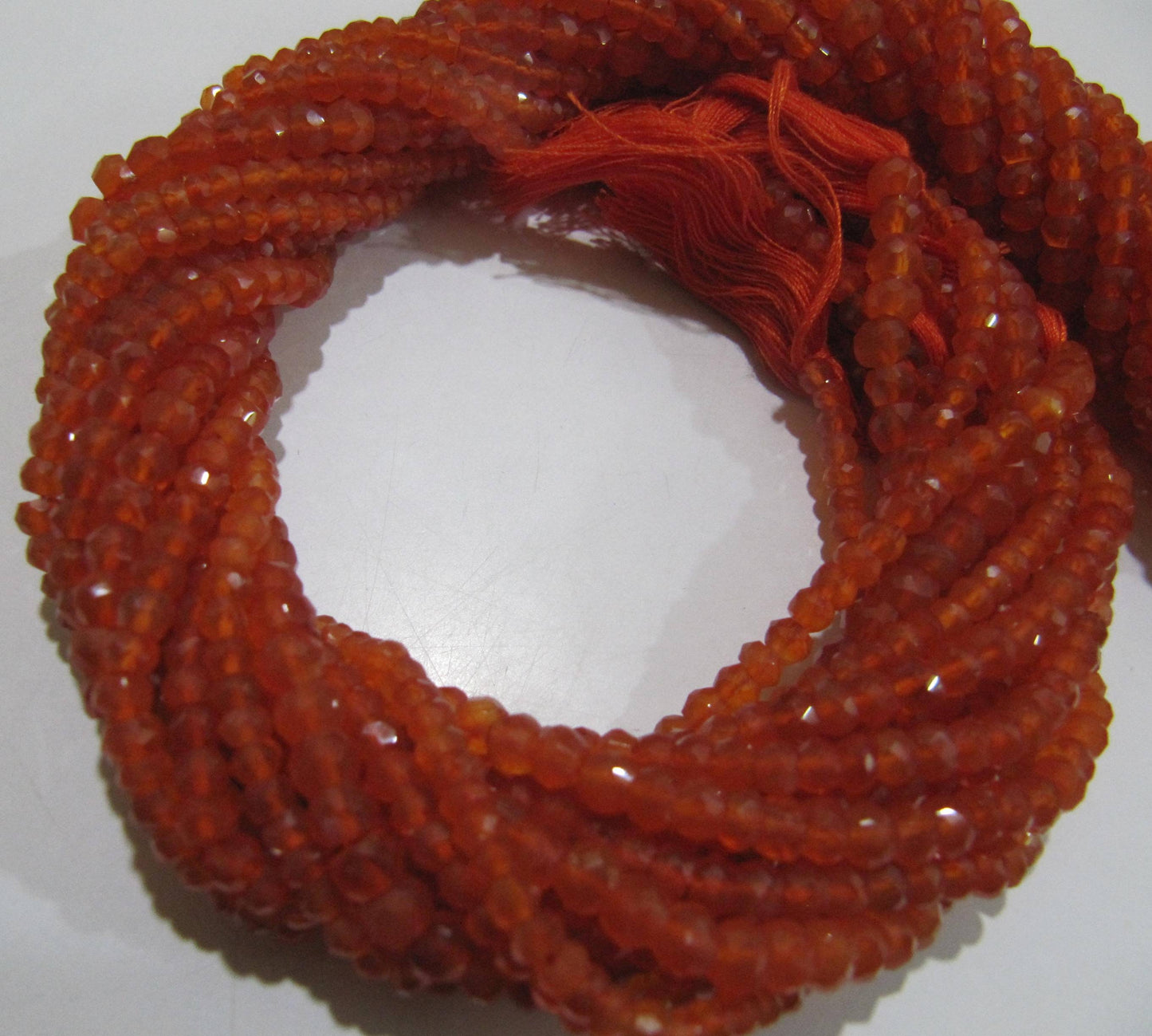 Natural Carnelian Rondelle Faceted 3-4mm Gemstone Beads Strand 13 inches long Top Quality Wholesale Prices Jewelry making gemstone beads