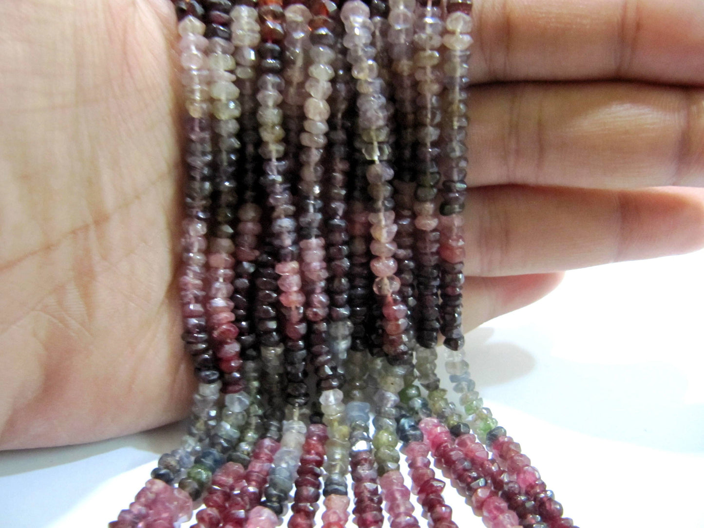 Natural Multi Spinal Rondelle Faceted 3-4mm Beads Strand 13inches long Best Quality Beads Wholesale prices jewelry making gemstone beads