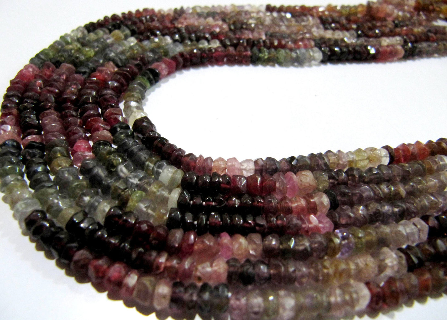 Natural Multi Spinal Rondelle Faceted 3-4mm Beads Strand 13inches long Best Quality Beads Wholesale prices jewelry making gemstone beads