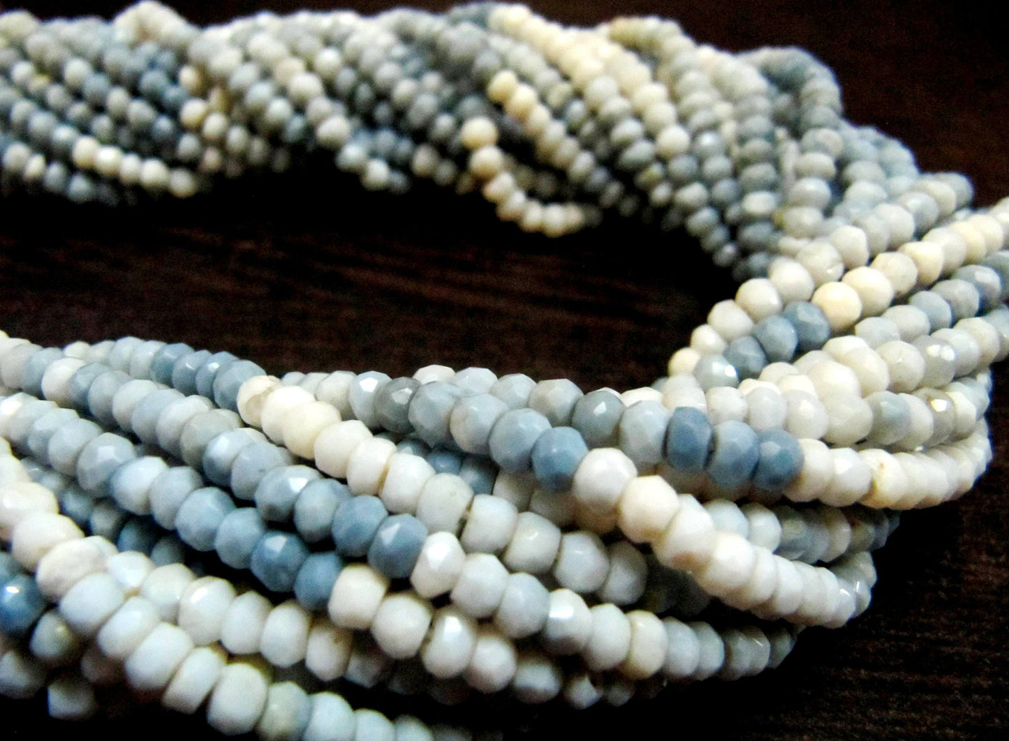 Natural Blue Opal Rondelle faceted Beads 2.5 to 4mm Size you choose best Quality Beads Strand 13 inches Long Jewelry making gemstone beads
