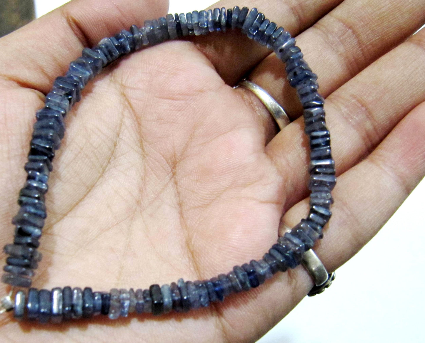 Natural Iolite Heishi Cut Square Shape Beads 4-5mm Gemstone Beads sold per Strand 8 inch Long