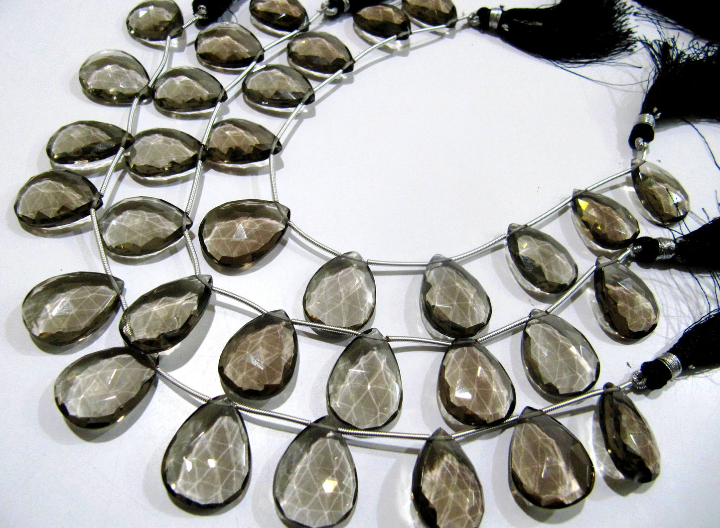 Natural Smoky Quartz Pear shape Briolette Faceted Beads 15x20 mm best Quality Beads Strand 8 inches Long Jewelry making top gemstone beads