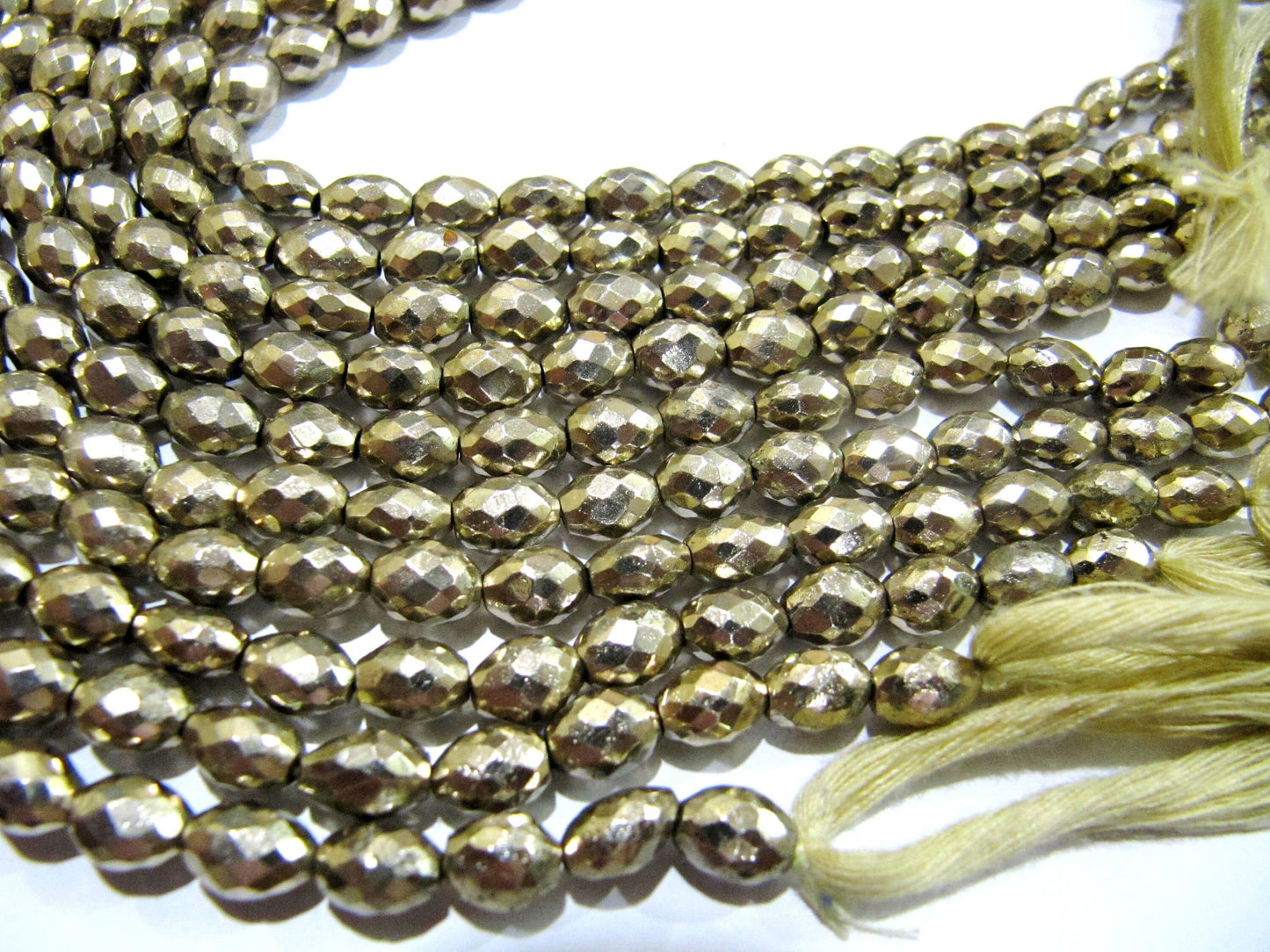 Natural Pyrite Barrel Shape Briolette Beads 5x7mm Top Quality Gemstone Beads Strand 10 inch Long Jewelry making Fancy gemstone beads