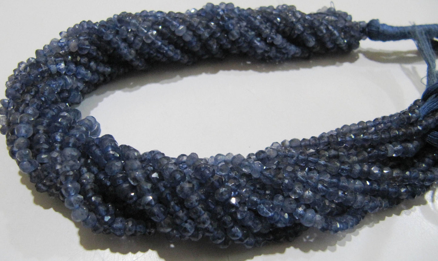 Natural Iolite Rondelle Faceted 4mm Gemstone beads Strand 13 inches long High Quality Beads Wholesale prices jewelry making gemstone