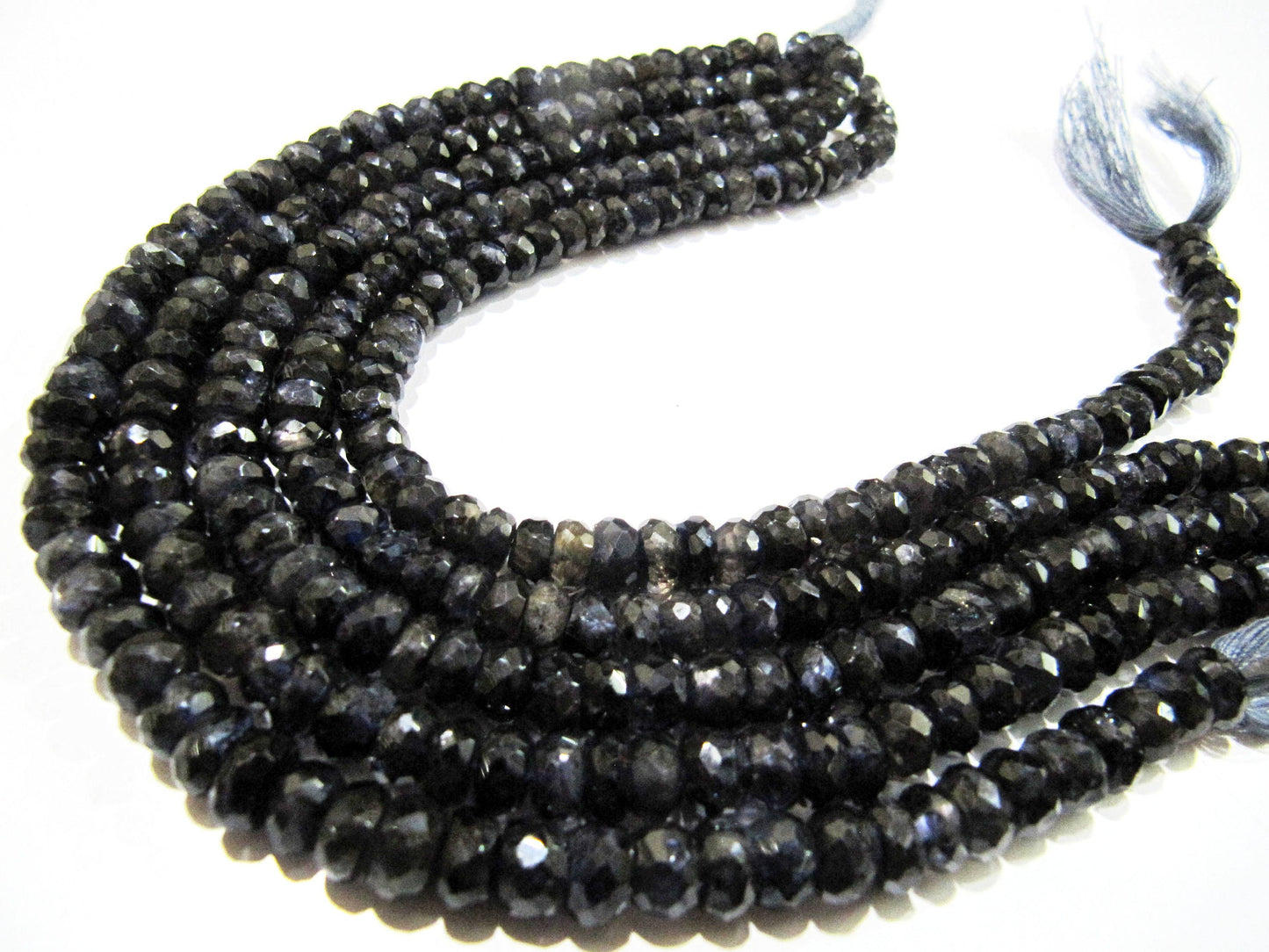 Natural Iolite Rondelle Faceted 7-8mm Gemstone beads Strand 10 inches long High Quality Beads Wholesale prices jewelry making gemstone
