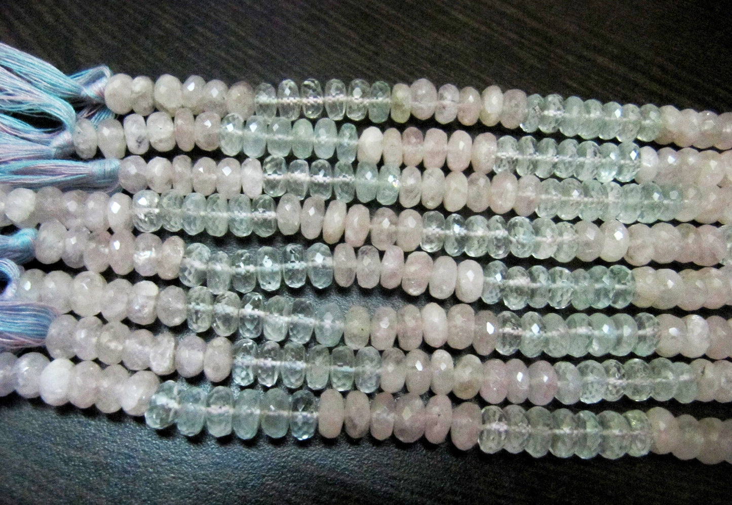Natural Multi Color Aquamarine Rondelle Faceted 7 mm Gemstone Morganite Beads Strand 7 inch long High Quality Wholesale Prices jewelry beads