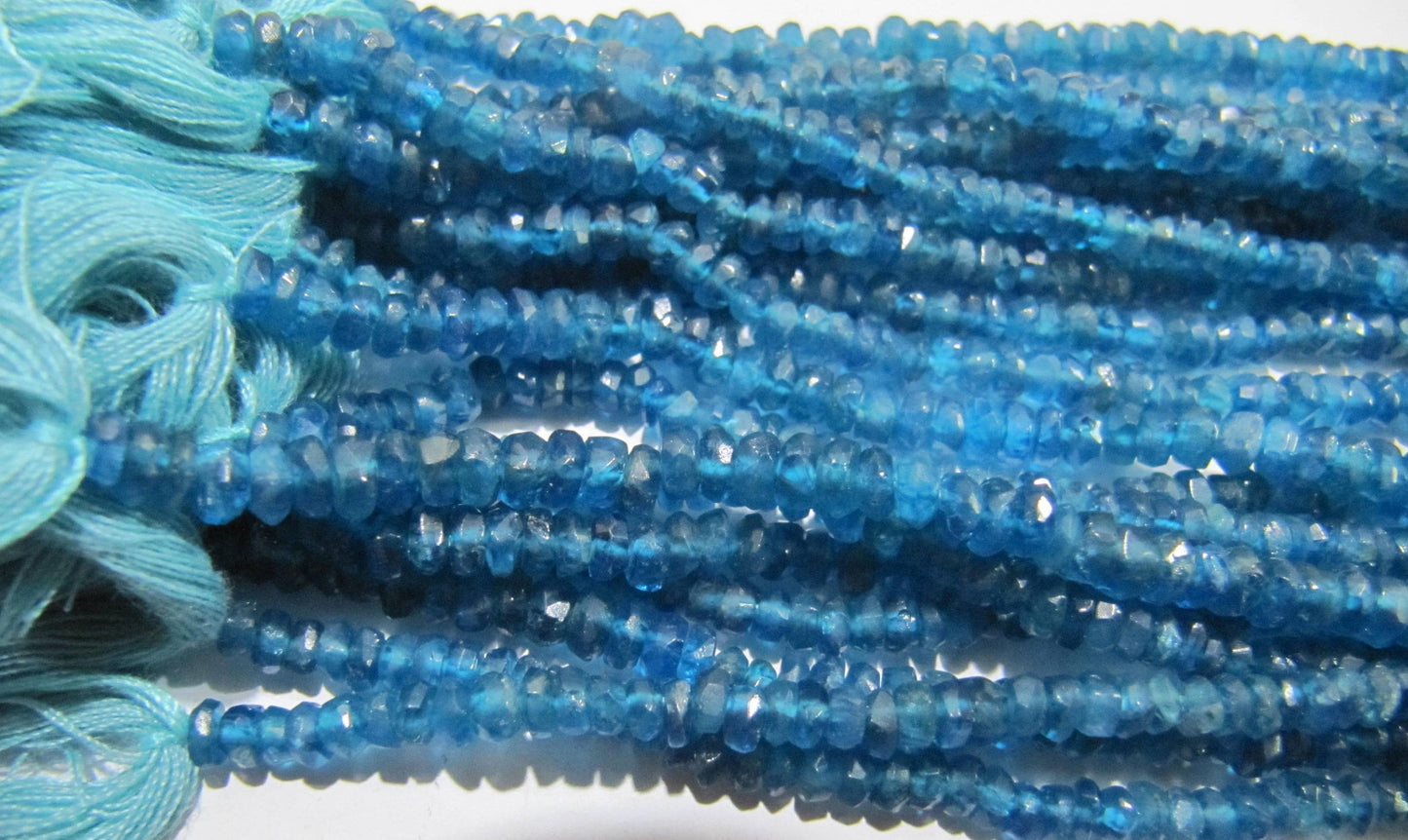 Natural Neon Apatite Rondelle Faceted 2.5-3mm Beads Strand 13 inches long Best Quality Wholesale prices jewelry making gemstone beads