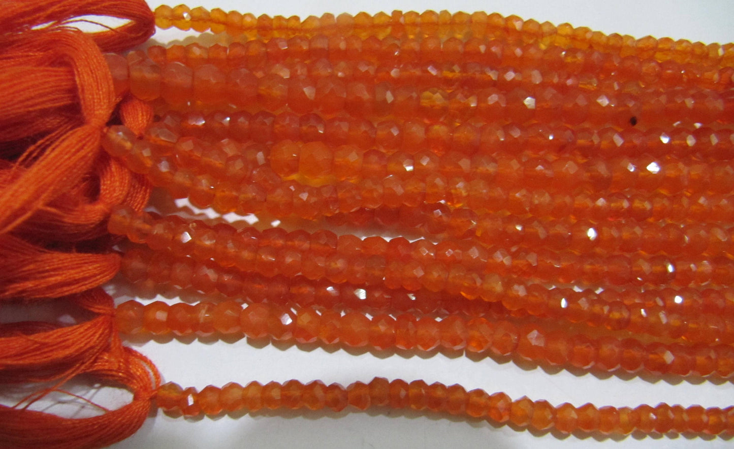 Natural Carnelian Rondelle Faceted 3-4mm Gemstone Beads Strand 13 inches long Top Quality Wholesale Prices Jewelry making gemstone beads