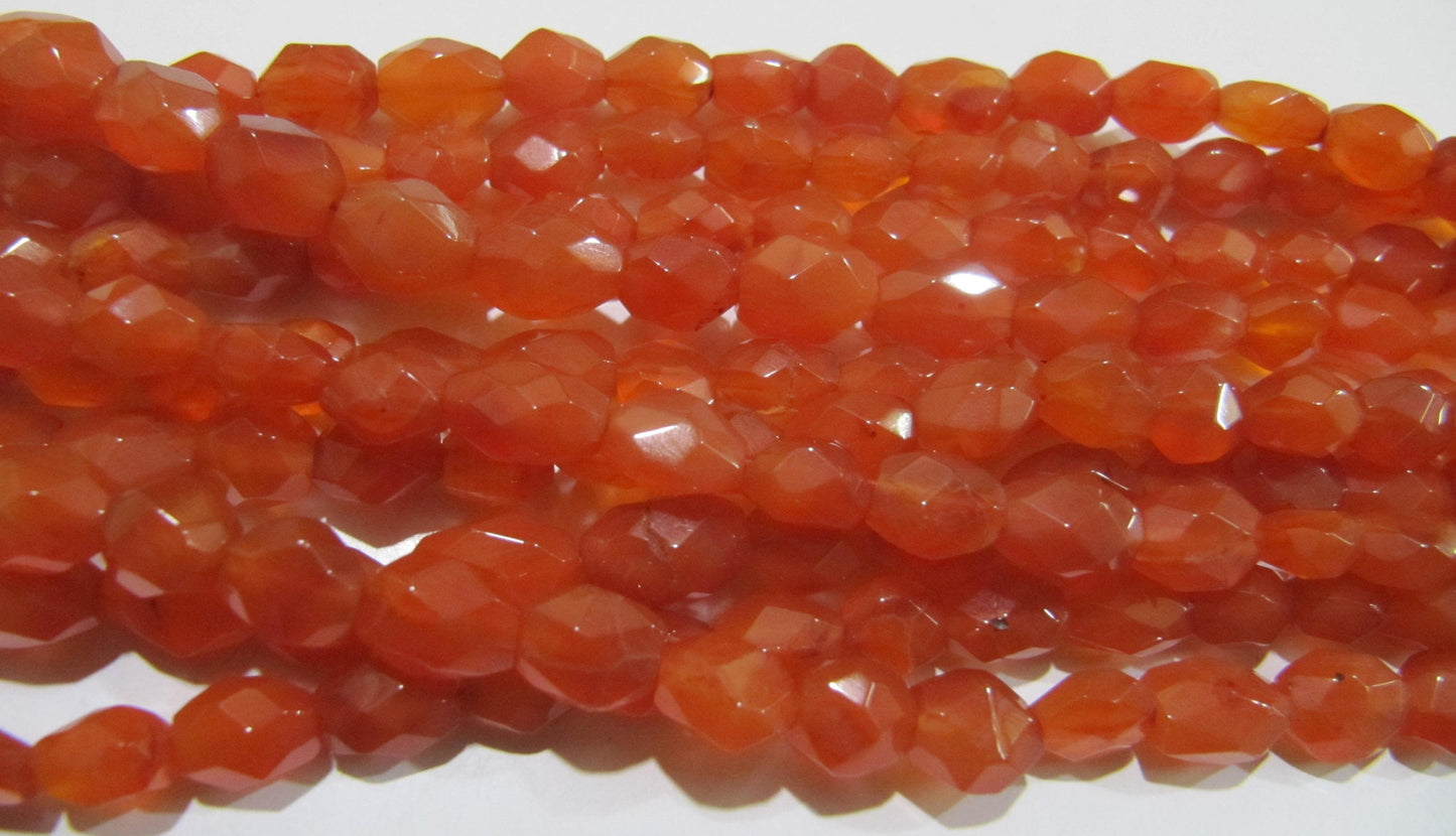 Natural Carnelian Faceted Oval Shape 6x9mm Briolette Gemstone Beads Strand 13 inch long Top Quality Wholesale Price jewelry making gemstone