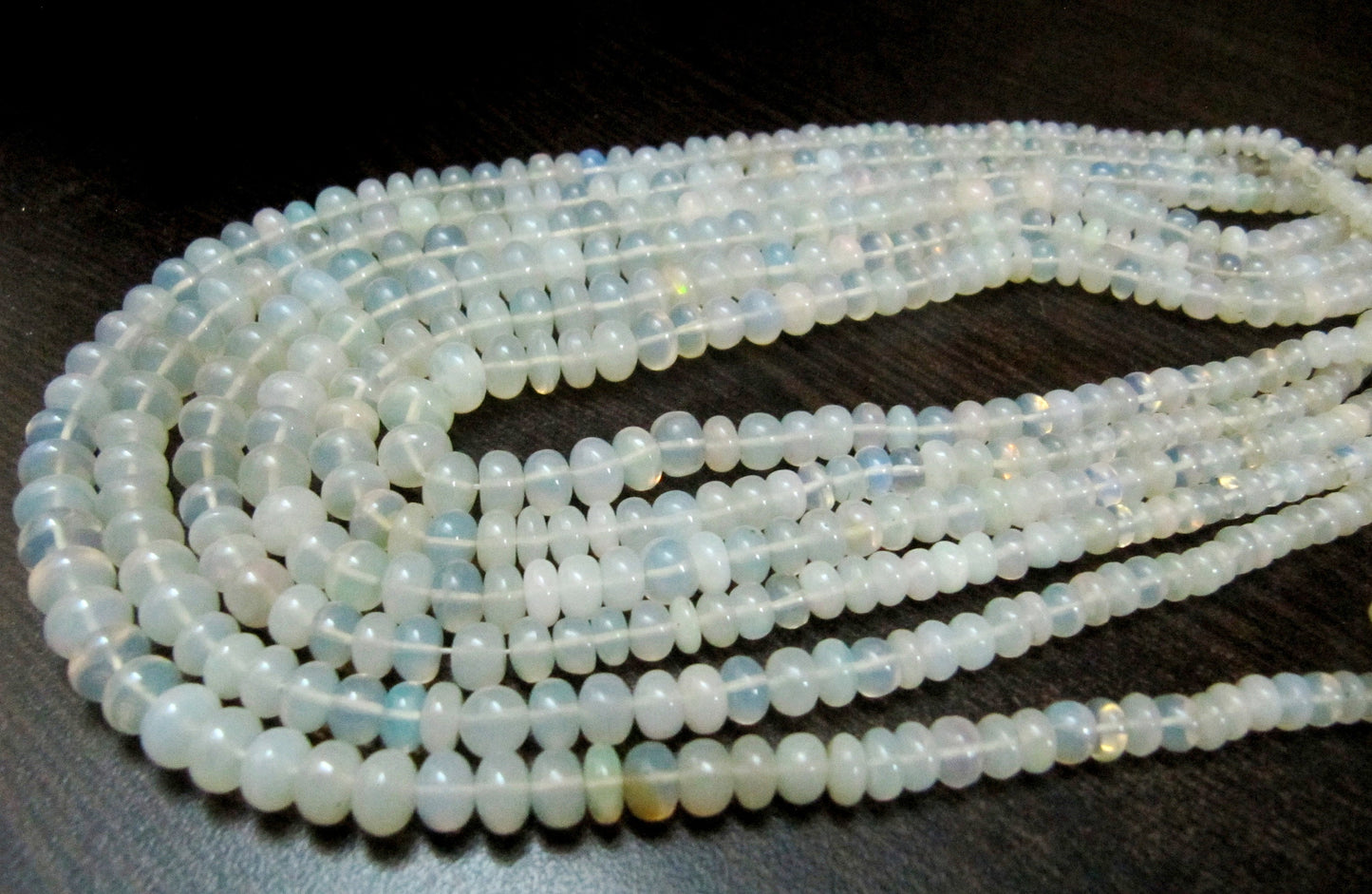 Natural Ethiopian Opal Rondelle Plain Smooth Beads 3 to 6 mm Graduated best Quality Beads Strand 8 inches Long Jewelry making gemstone Beads