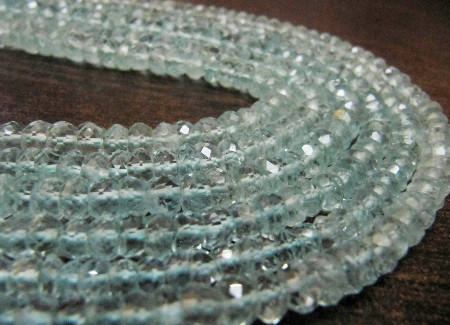 Natural Aquamarine Rondelle Faceted 5-6 mm Gemstone Beads Strand 13 inches long Top Quality Wholesale Prices aquamarine Gemstone beads