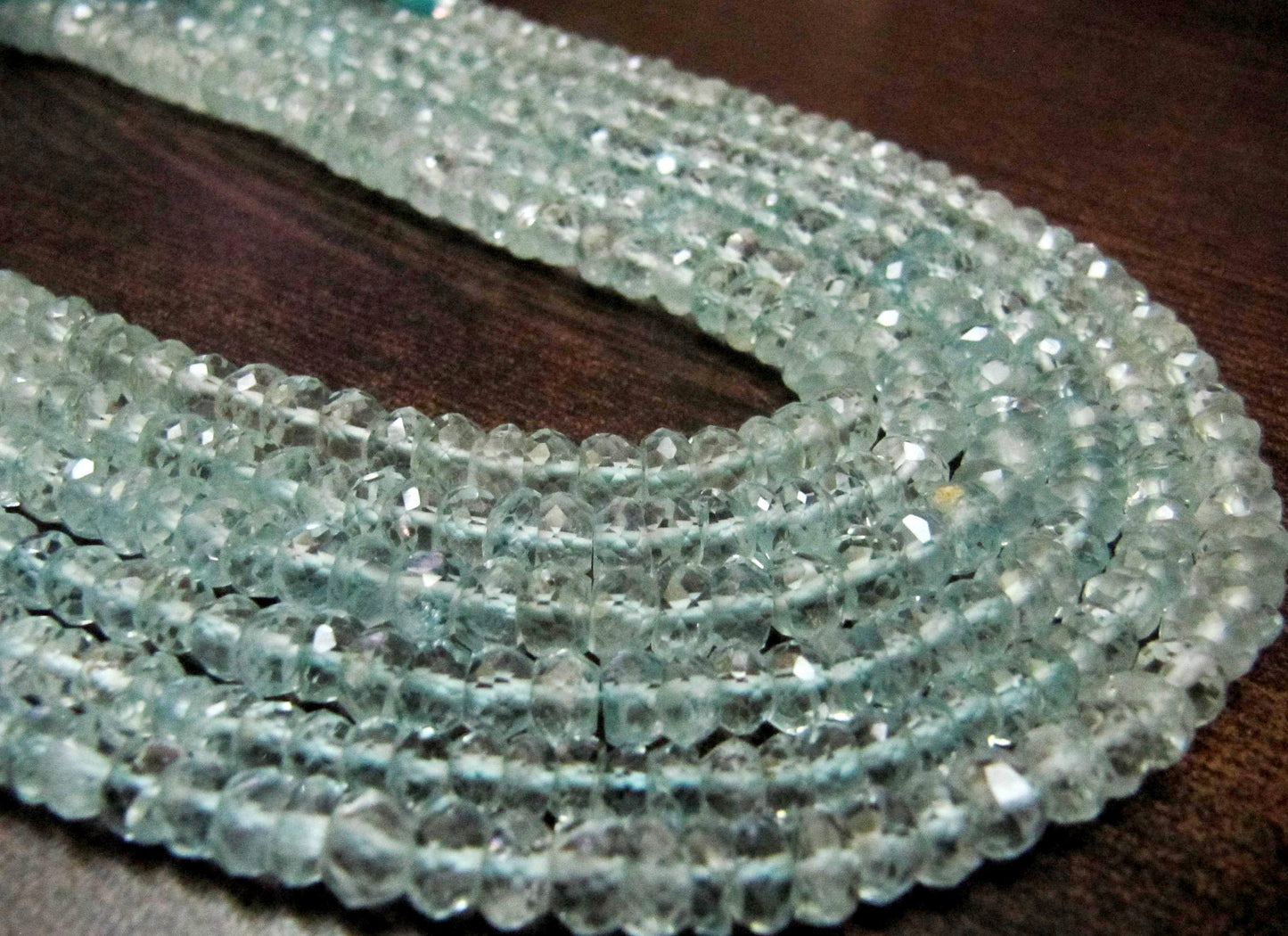 Natural Aquamarine Rondelle Faceted 5-6 mm Gemstone Beads Strand 13 inches long Top Quality Wholesale Prices aquamarine Gemstone beads