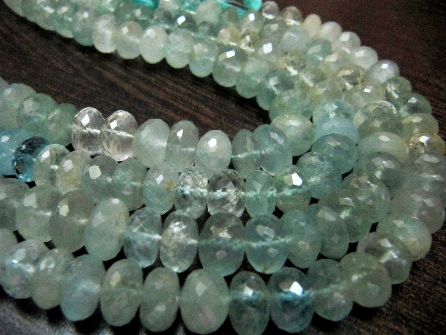 Natural Aquamarine Rondelle Faceted 9 to 11 mm Gemstone Beads Strand 8 inches long Top Quality Wholesale Prices aquamarine Gemstone beads