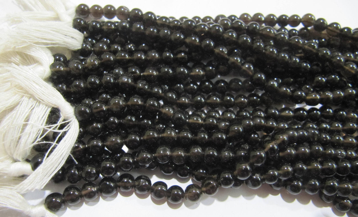 Natural Smoky Quartz Round Plain Smooth 5- 6mm best Quality Beads Strand 13 inches Long Jewelry making gemstone beads