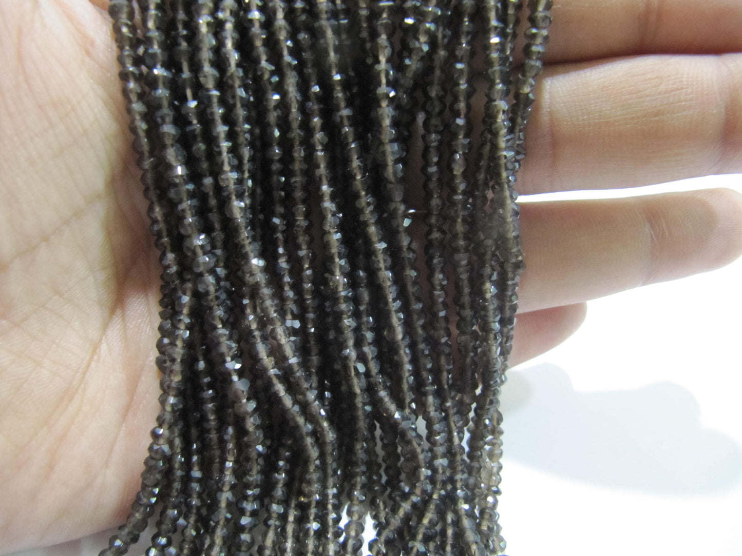 Natural Smoky Quartz Rondelle Faceted Beads 3mm best Quality Beads Strand 13 inches Long Jewelry making gemstone beads