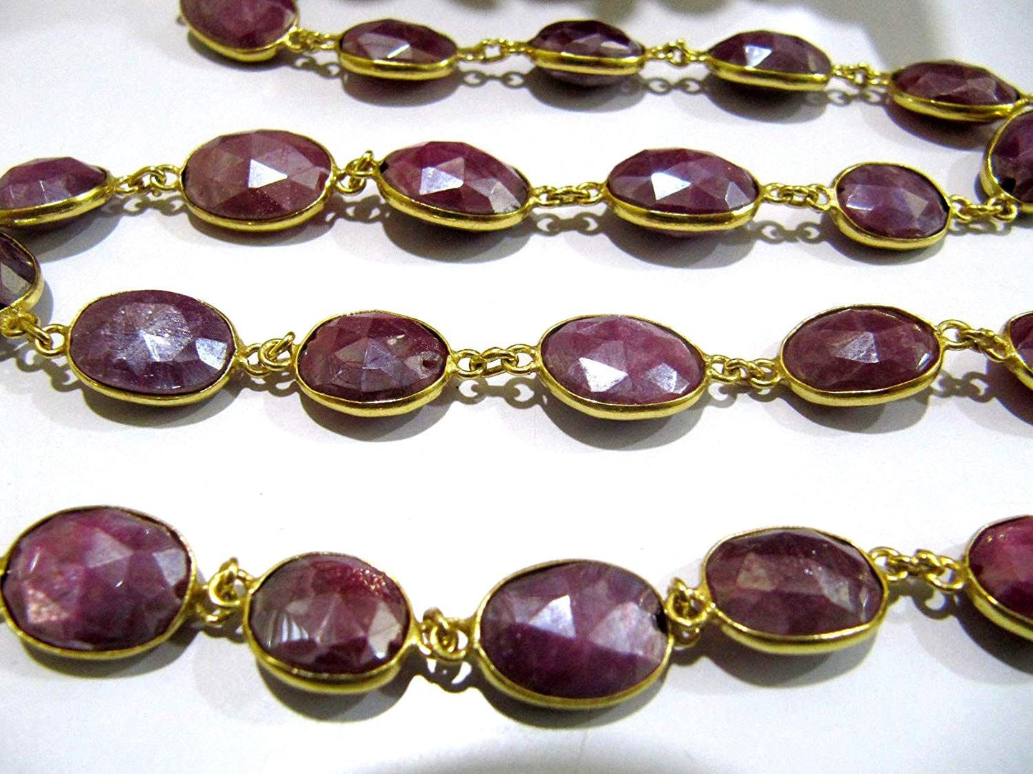 Natural Pink Moonstone Silver coated Free Shape Briolette Bezel Connector Chain 12 to 15mm Sold Per Foot High Quality