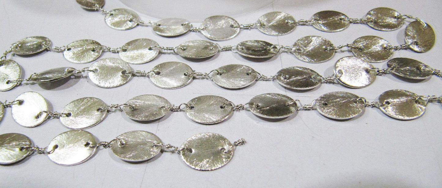 3 Feet Beautiful Metal Finding Rosary Chain,Hammered Round coin Shape Chain 10mm Connector Chain Sold Per Foot High Quality Wholesale Prices