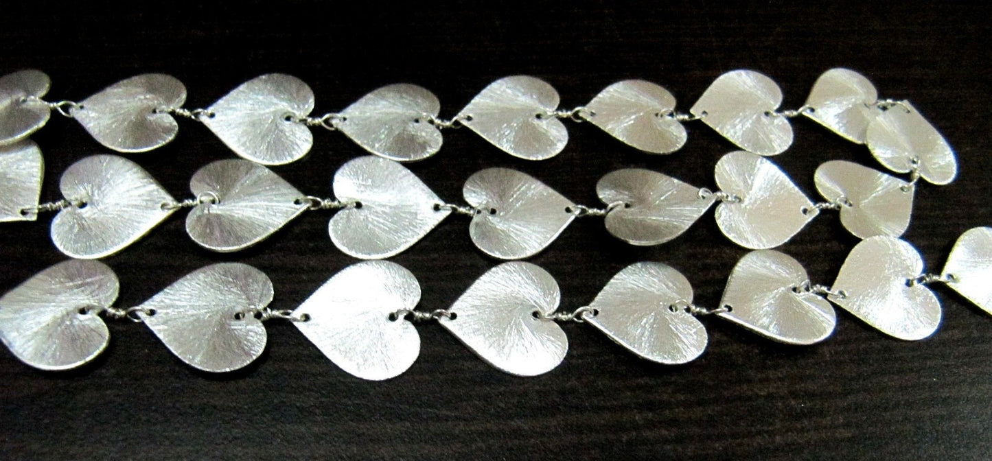 Beautiful Metal Finding Rosary Chain, Hammered Heart Shape Chain 14 mm beaded Rosary Chain Sold Per Foot High Quality Wholesale Prices