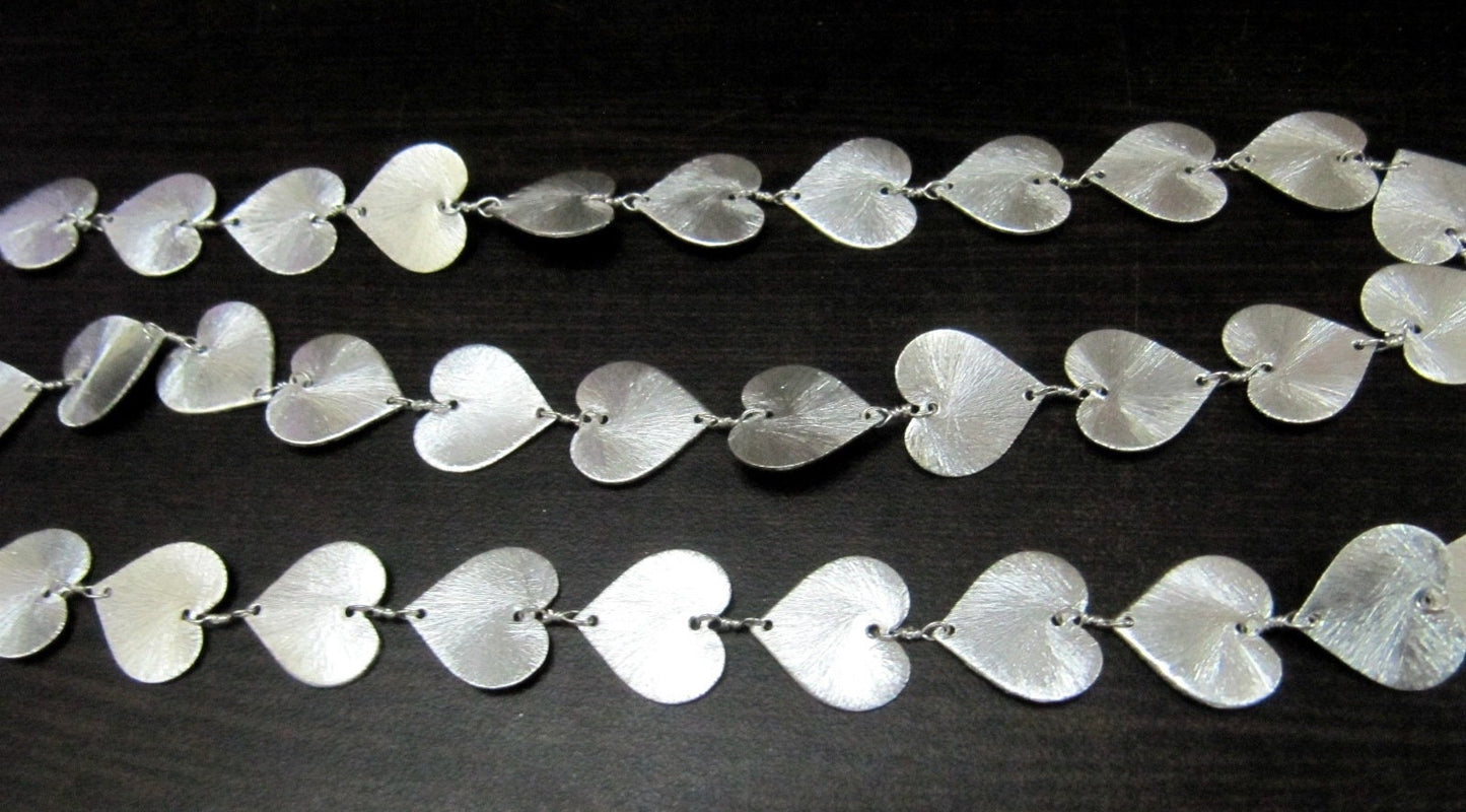 Beautiful Metal Finding Rosary Chain, Hammered Heart Shape Chain 14 mm beaded Rosary Chain Sold Per Foot High Quality Wholesale Prices