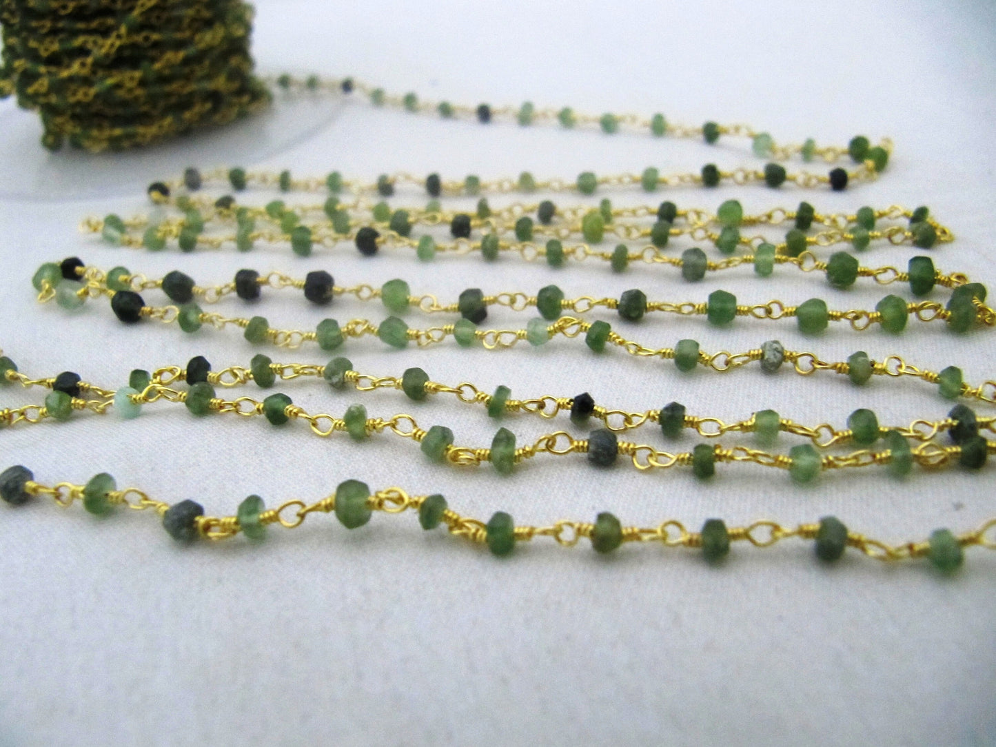 3 Ft-Natural Serpentine Chain Rondelle Faceted Beaded Chain 3-4mm Size Serpentine Rosary Bead Chain Wholesale Prices gemstone chain